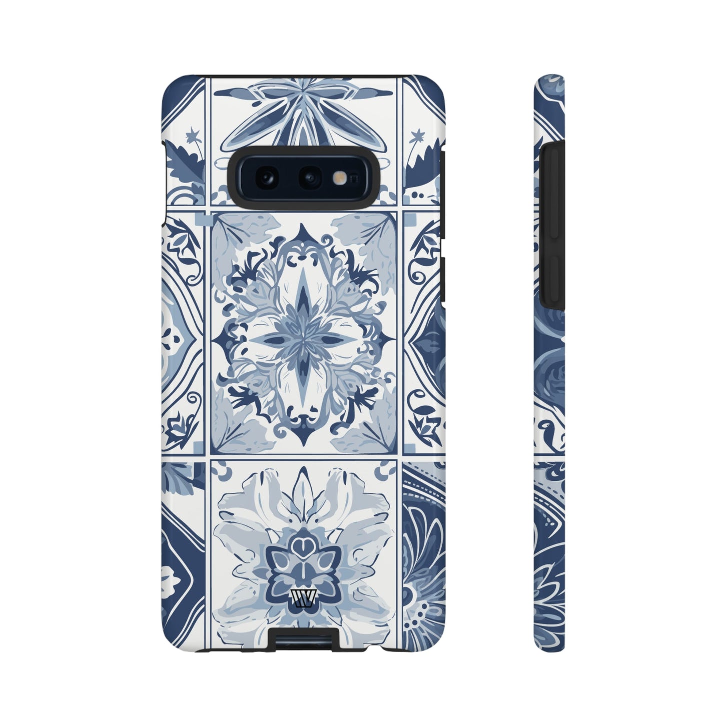 BLUE WHITE TILE | Tough Phone Case