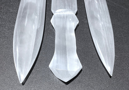 Large Selenite Crystal Decorative Sword Carving (15 Inch Avg)