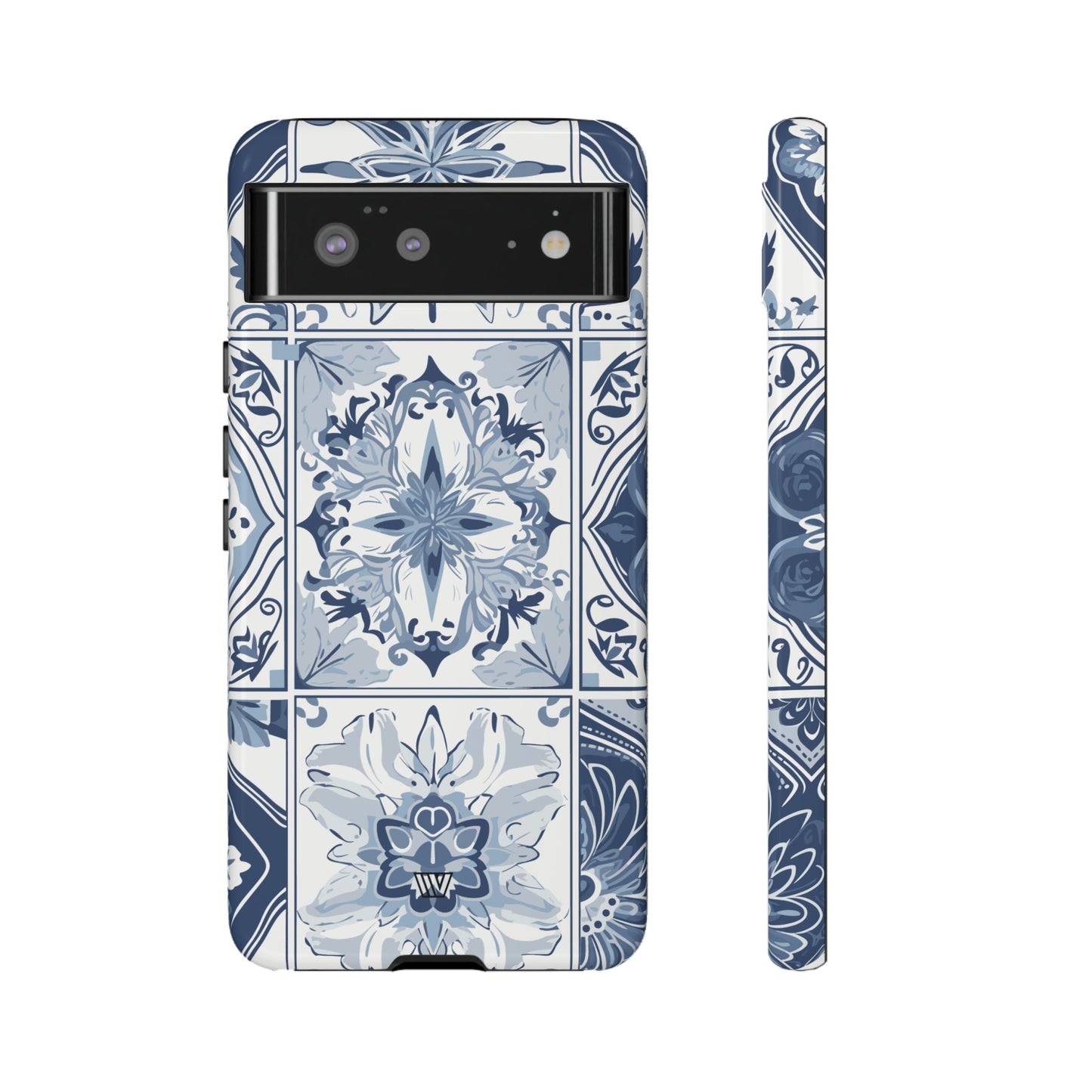 BLUE WHITE TILE | Tough Phone Case