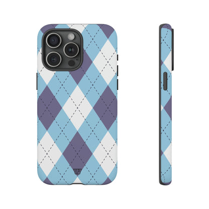 BLUE WHITE PURPLE ARGYLE | Tough Phone Case