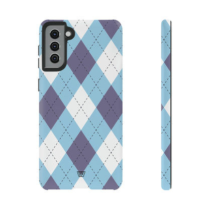 BLUE WHITE PURPLE ARGYLE | Tough Phone Case