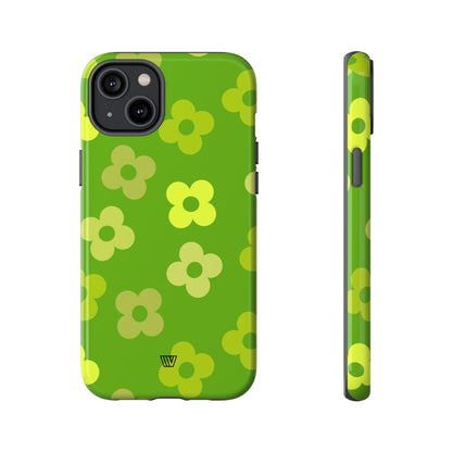 GREEN RETRO FLOWERS | Tough Phone Case