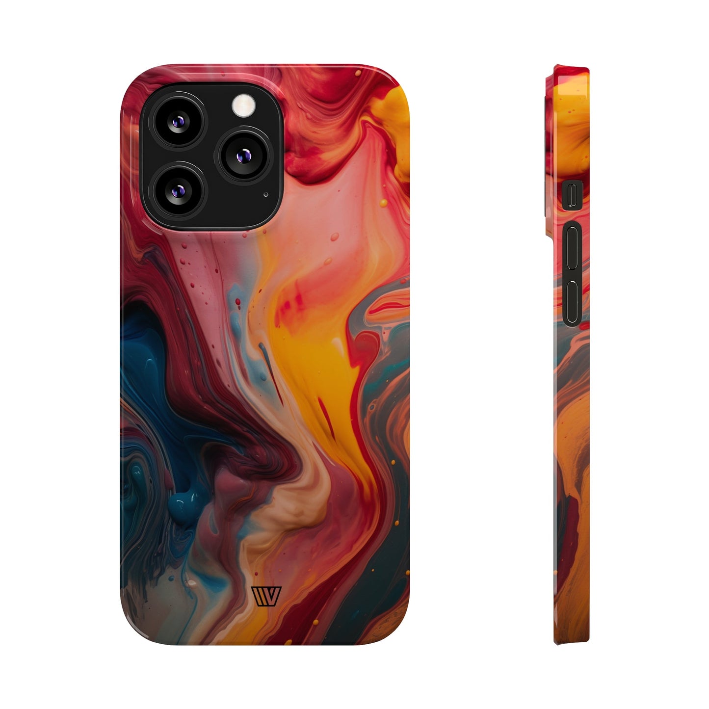 RED ORANGE BLUE SWIRL | Slim iPhone Case