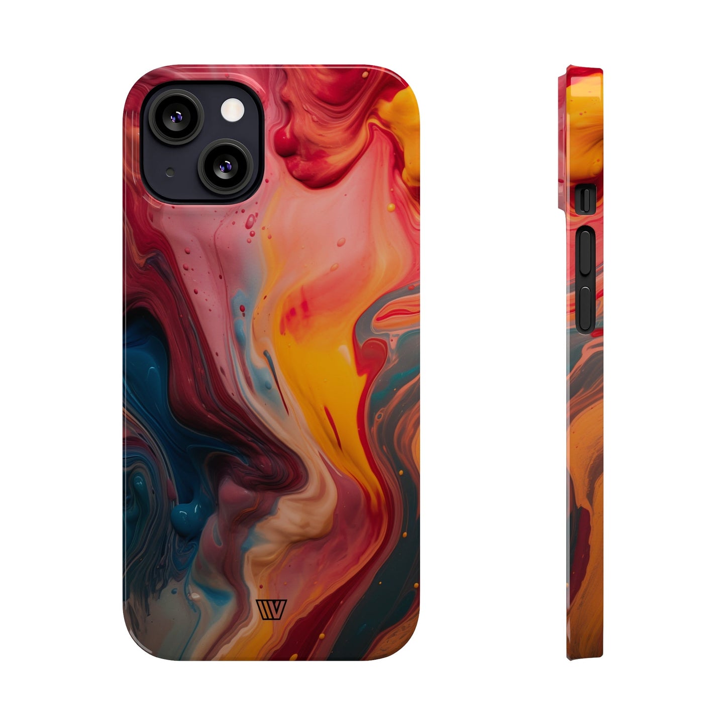 RED ORANGE BLUE SWIRL | Slim iPhone Case