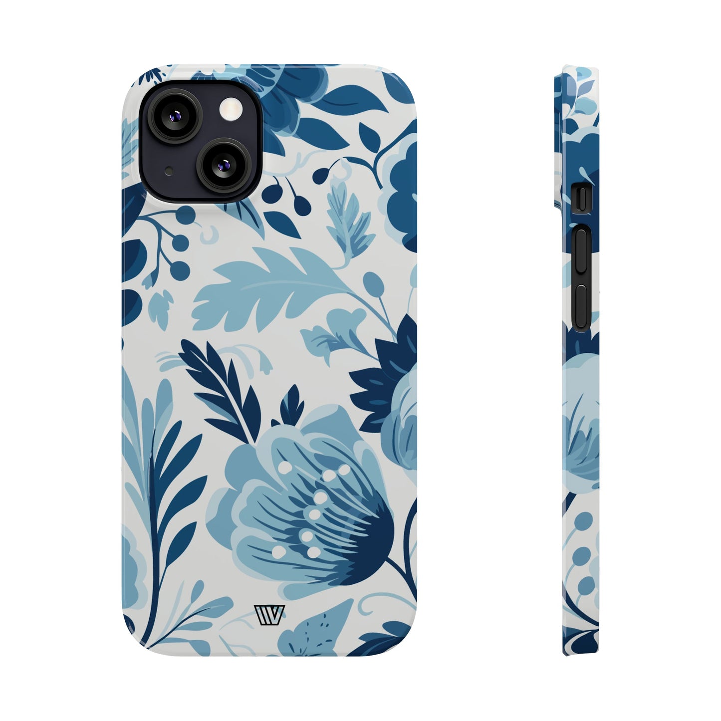 BLUE WHITE FLOWERS | Slim iPhone Case