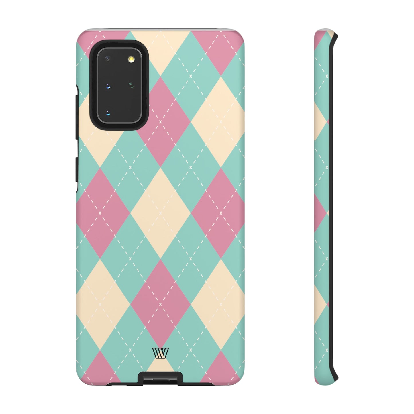 BLUE PINK BEIGE ARGYLE | Tough Phone Case