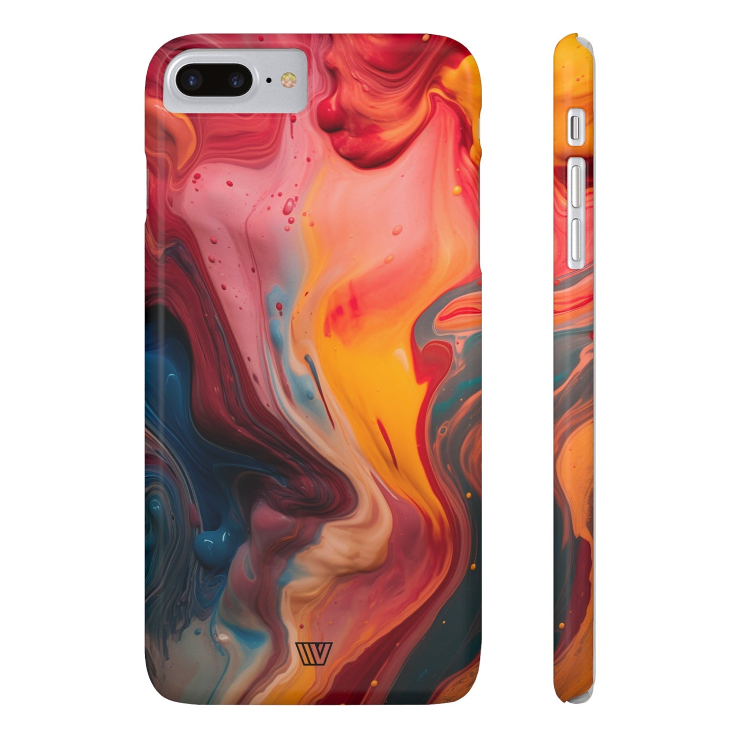 RED ORANGE BLUE SWIRL | Slim iPhone Case