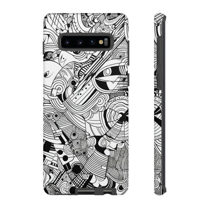 B&W ABSTRACT DOODLE | Tough Phone Case