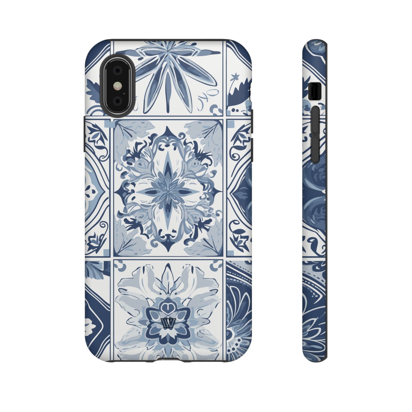 BLUE WHITE TILE | Tough Phone Case