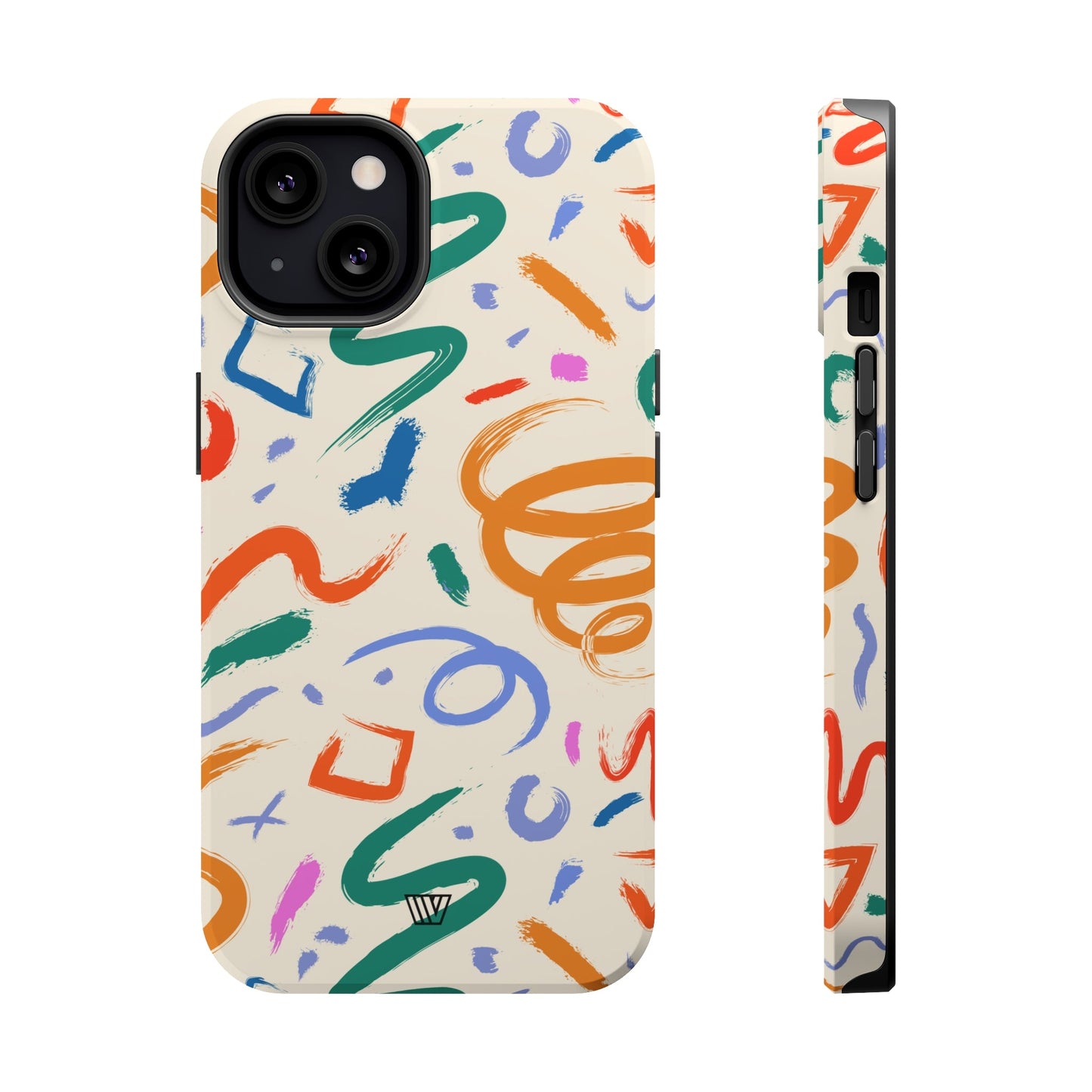 DOODLE PAINT BRUSH STROKES | MagSafe Tough iPhone Case