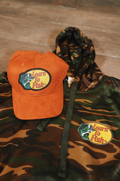 Learn To Fish: Polyester Hoodie (camo)