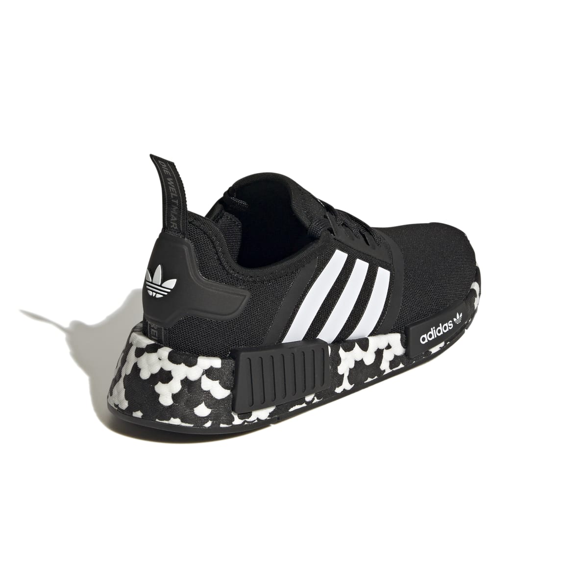 ADIDAS GW9594 NMD_R1 JR'S (Medium) Black/Black/White Textile Running Shoes