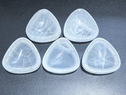 Selenite Triangle Crystal Bowl Charging Cleansing Healing Crystals And Stones