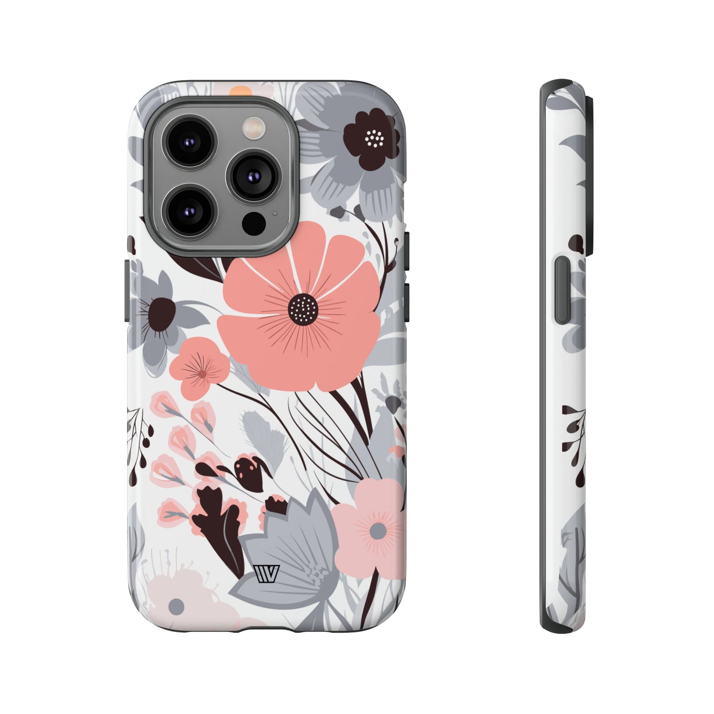 GRAY PASTEL FLOWERS | Tough Phone Case