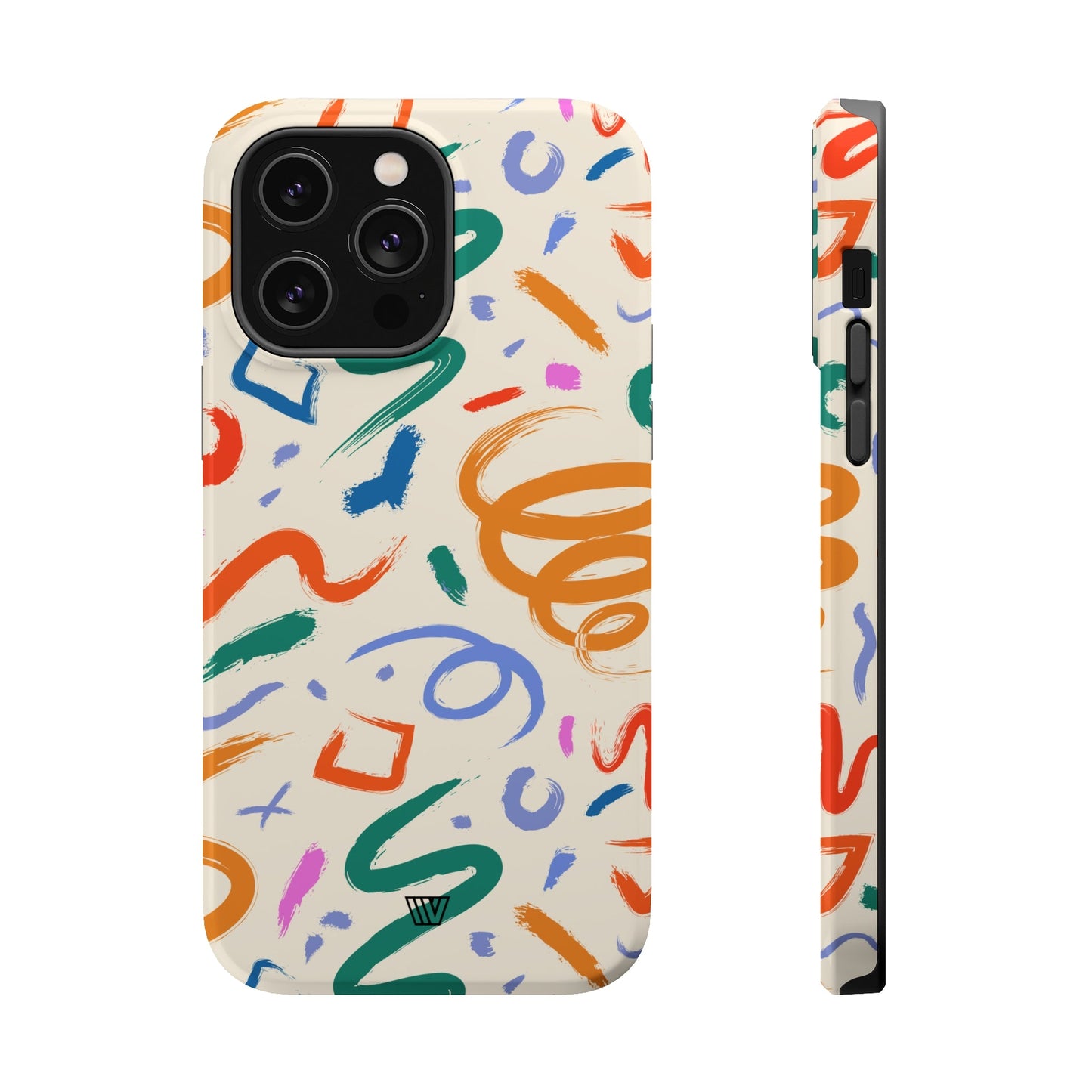 DOODLE PAINT BRUSH STROKES | MagSafe Tough iPhone Case