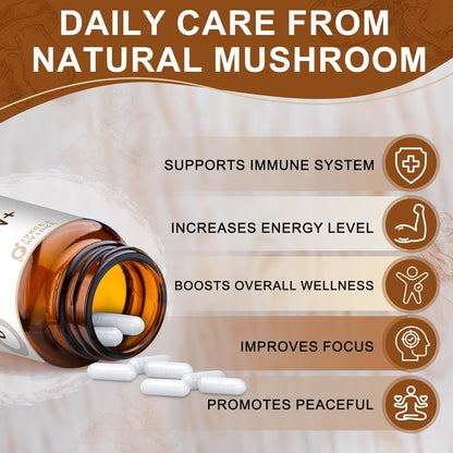 Mushroom Supplement, 14-IN-1 Complex Lions Mane Supplement Capsules