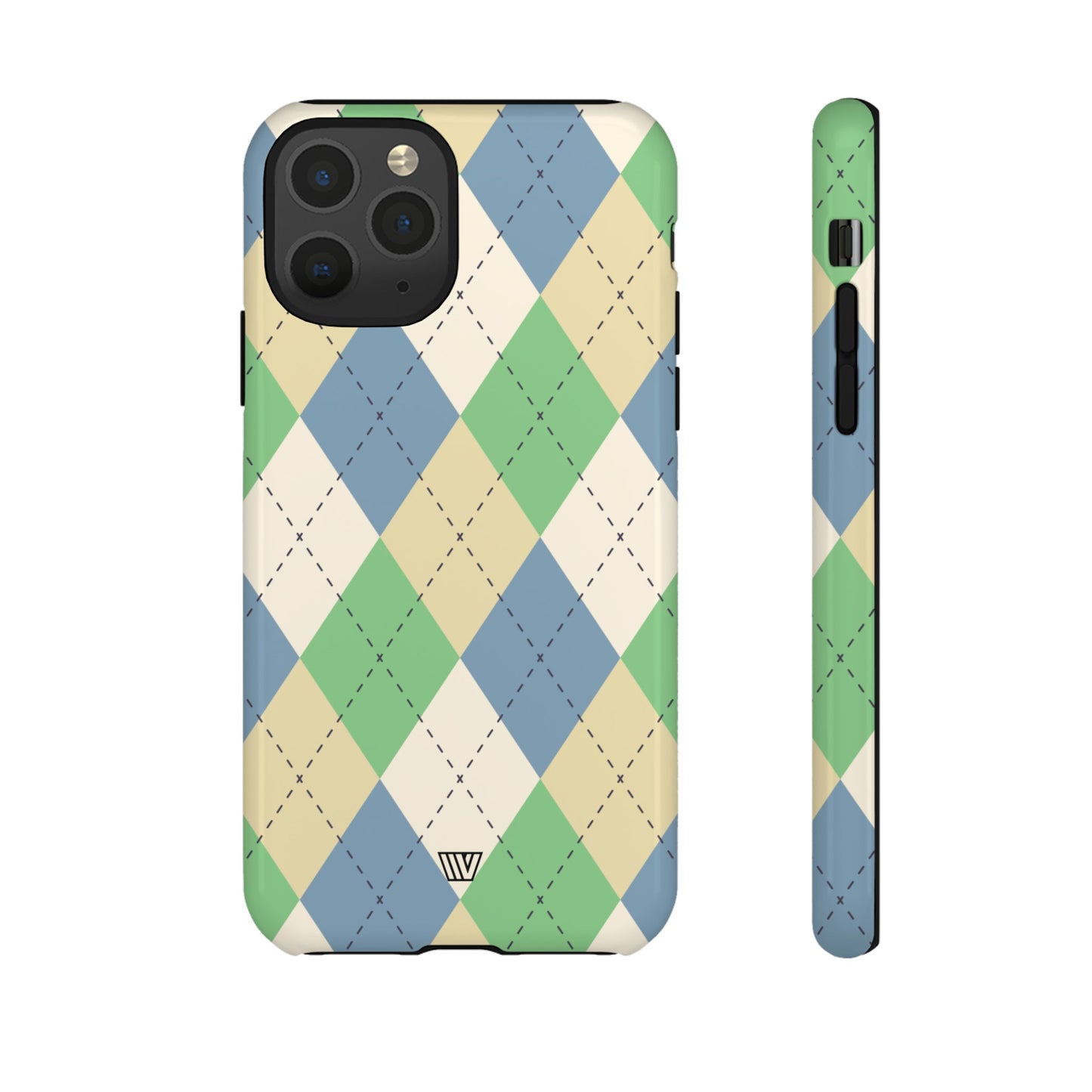 GREEN BLUE BEIGE ARGYLE | Tough Phone Case