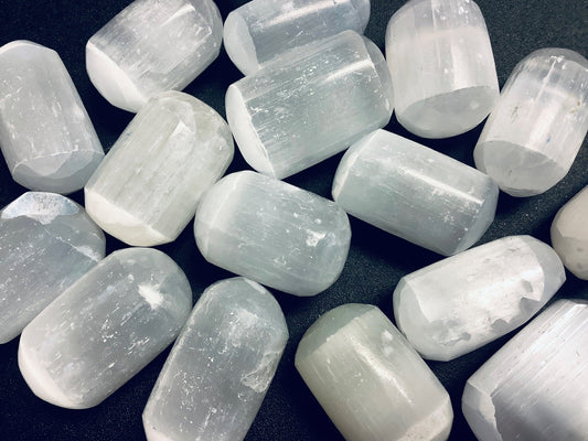 Selenite Crystal Tumbled (1 LB) One Pound Bulk Wholesale Lot Polished Gemstones