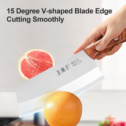 WANGMAZI Chef Cleaver Knife(7inch, Silver)