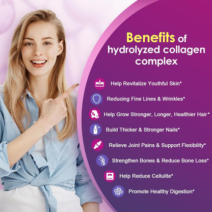 Hydrolyzed Multi Collagen Peptides Powder, with Hyaluronic Acid & Vitamin C