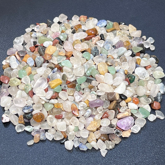 Tumbled Stone Mix Small Crystal Confetti Style Chips (4-9mm) (1 LB) One Pound Bulk Wholesale Lot Tiny Raw Gemstones