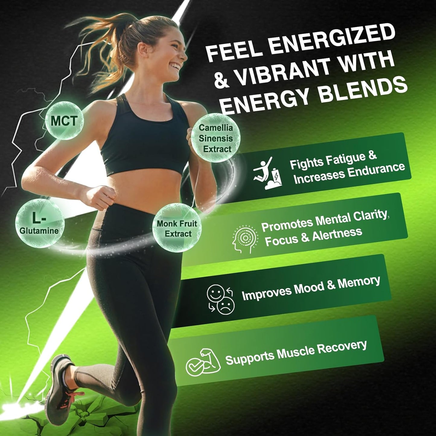 Multi Collagen Peptides Powder - Hydrolyzed Collagen with Energy Blend