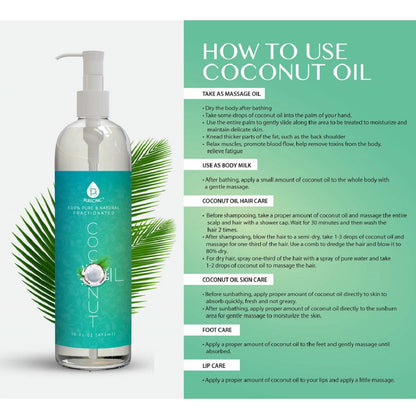 100% Pure & Natural Fractionated Coconut Oil