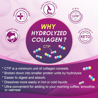 Hydrolyzed Multi Collagen Peptides Powder, with Hyaluronic Acid & Vitamin C