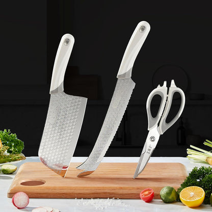 WANGMAZI Professional Kitchen Knife Set(3PCS, Silver White)