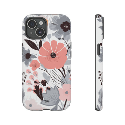 GRAY PASTEL FLOWERS | Tough Phone Case