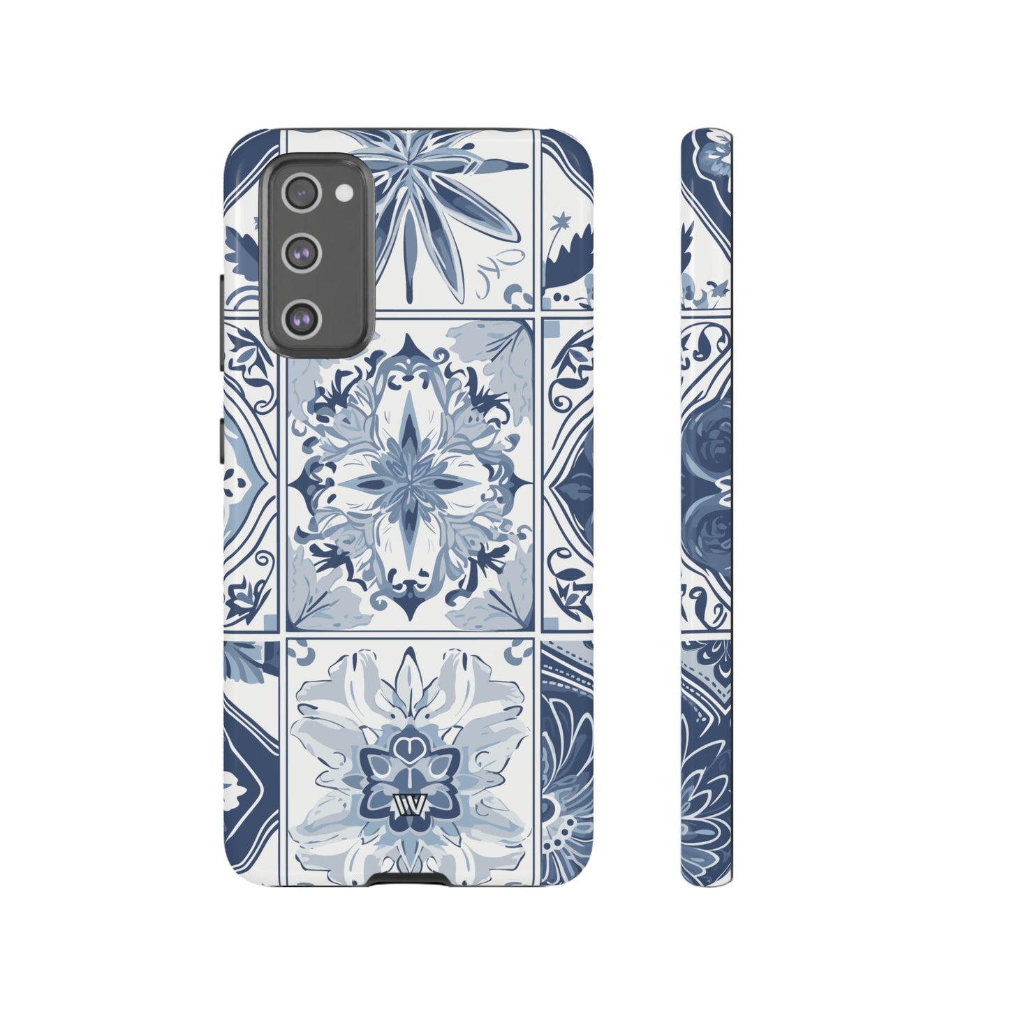 BLUE WHITE TILE | Tough Phone Case