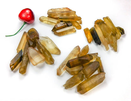 Natural Untreated Citrine Crystal Point (3 pcs ) from Congo Rough Raw Stones Healing Cryatals And Stones