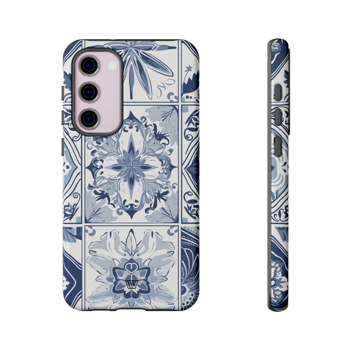 BLUE WHITE TILE | Tough Phone Case