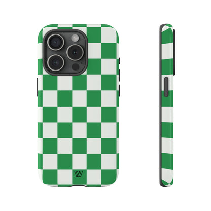 GREEN WHITE CHECKERBOARD | Tough Phone Case