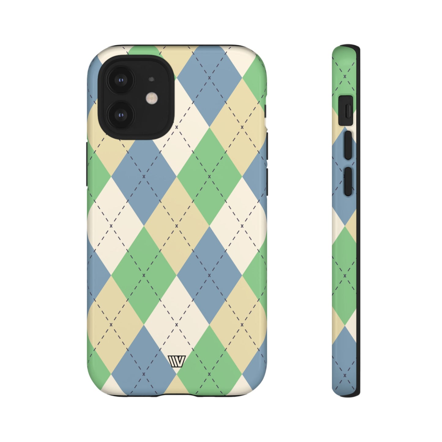 GREEN BLUE BEIGE ARGYLE | Tough Phone Case