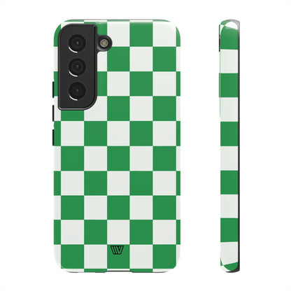 GREEN WHITE CHECKERBOARD | Tough Phone Case