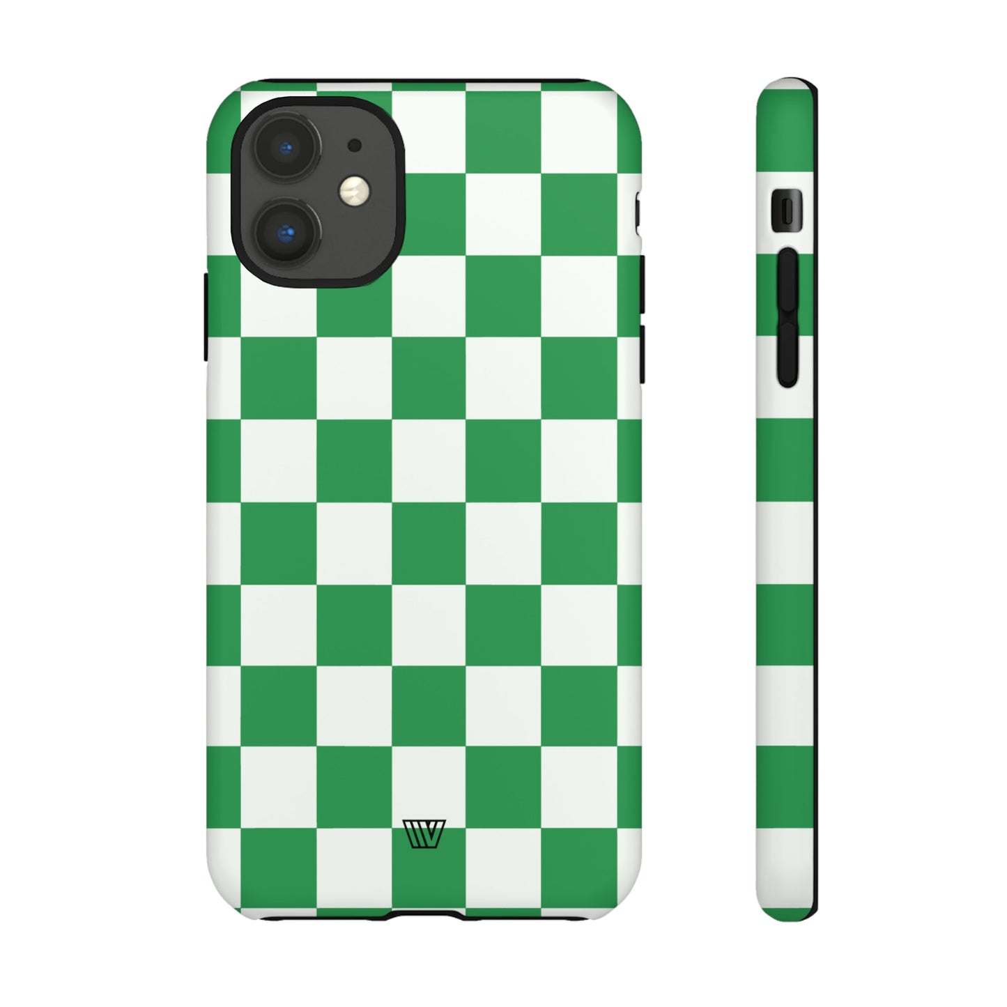 GREEN WHITE CHECKERBOARD | Tough Phone Case