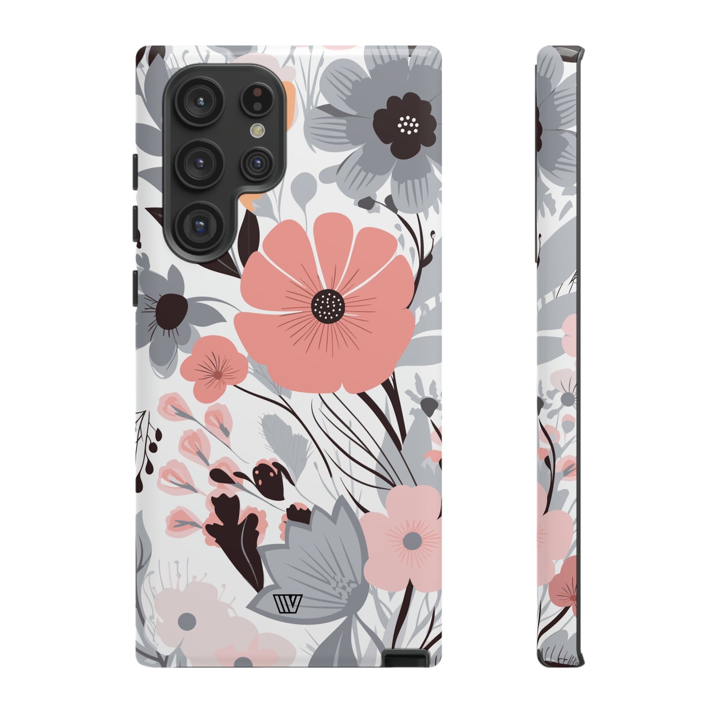 GRAY PASTEL FLOWERS | Tough Phone Case