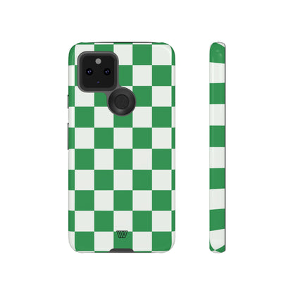 GREEN WHITE CHECKERBOARD | Tough Phone Case