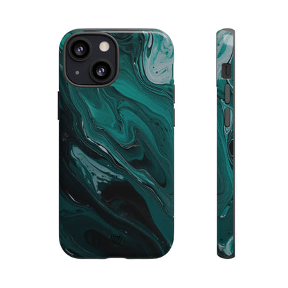 TEAL PAINT SWIRL | Tough Phone Case