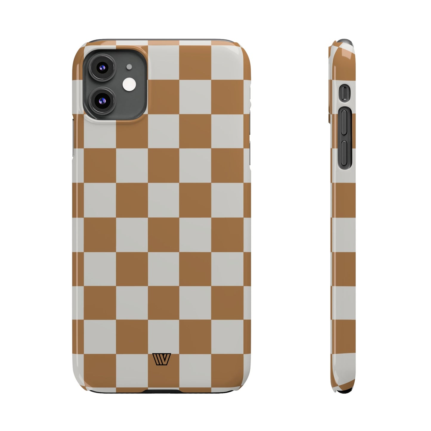 CHESTNUT CHECKERBOARD | Slim iPhone Case