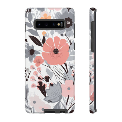 GRAY PASTEL FLOWERS | Tough Phone Case