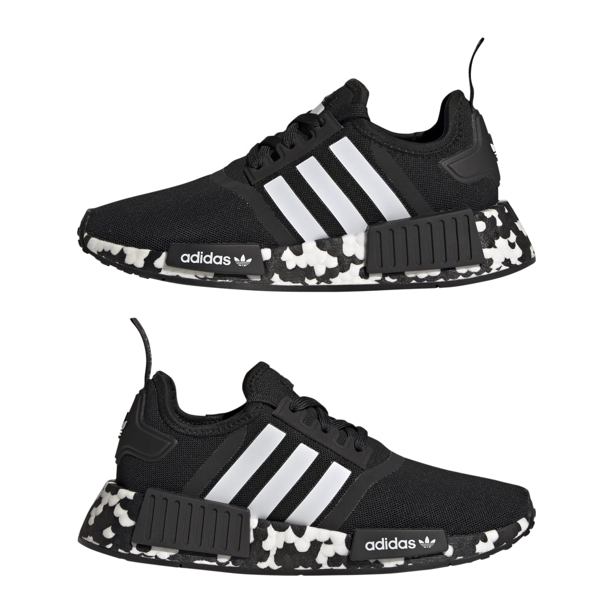 ADIDAS GW9594 NMD_R1 JR'S (Medium) Black/Black/White Textile Running Shoes