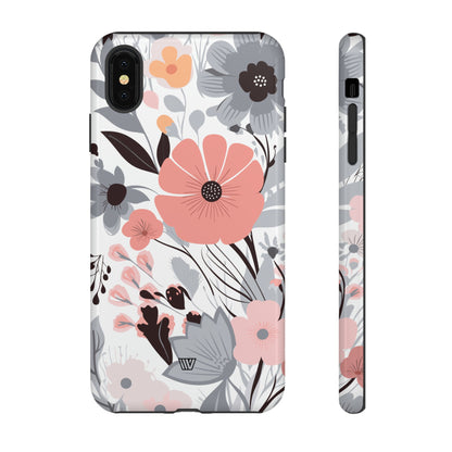 GRAY PASTEL FLOWERS | Tough Phone Case