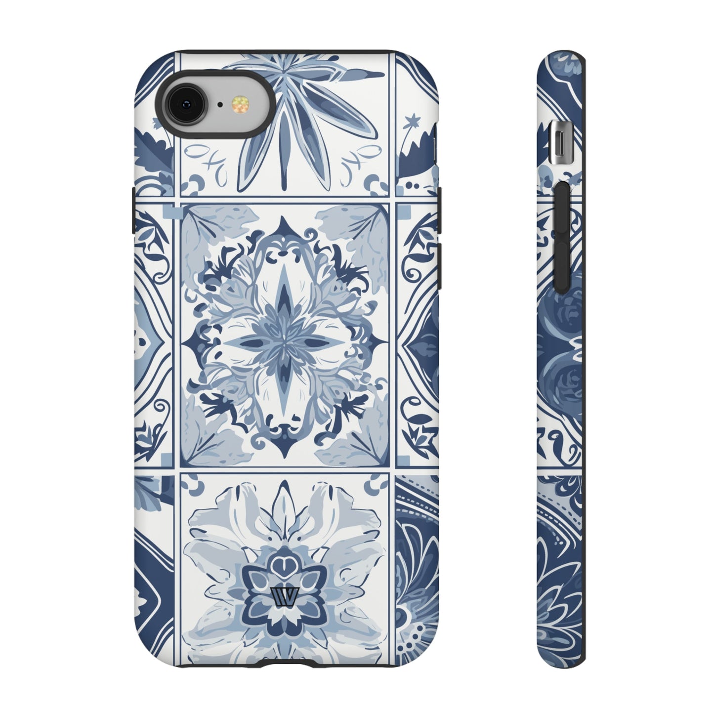 BLUE WHITE TILE | Tough Phone Case