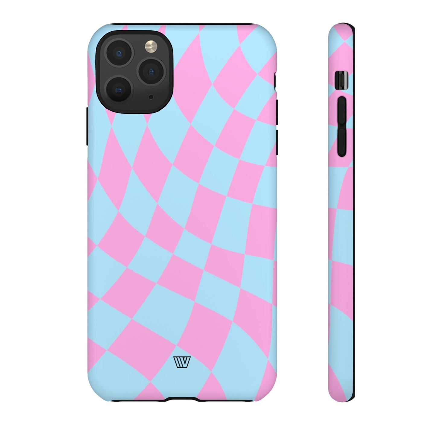 BLUE PINK CURVY CHECKERBOARD | Tough Phone Case