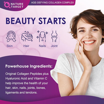 Hydrolyzed Multi Collagen Peptides Powder, with Hyaluronic Acid & Vitamin C