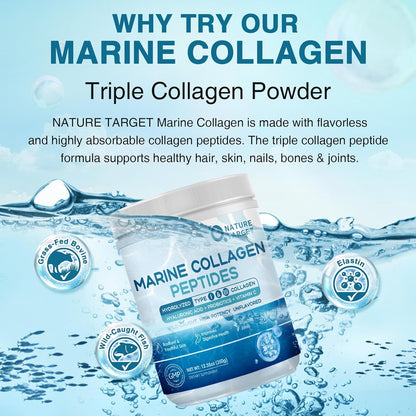 Wild Caught Marine Collagen Peptides Powder, with 18 Amino Acids