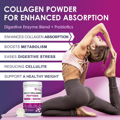 Hydrolyzed Multi Collagen Peptides Powder, with Hyaluronic Acid & Vitamin C