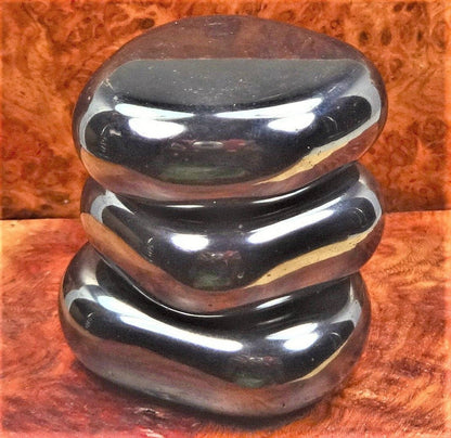 Magnetic Hematite Palm Stone (1 pc) Round Polished Gemstone Magnets Healing Crystals and Stones